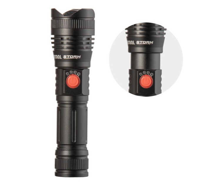Фонарь ручной 1200 Лм, 3 режима, Alu, STORM INTERTOOL LB-0130