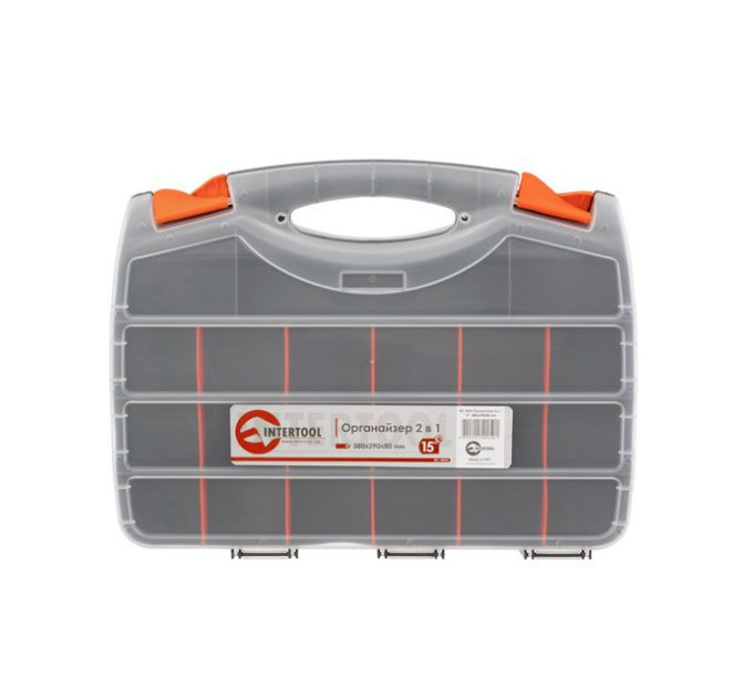 Органайзер 2 в 1, 15" 380*290*80 мм INTERTOOL BX-4005