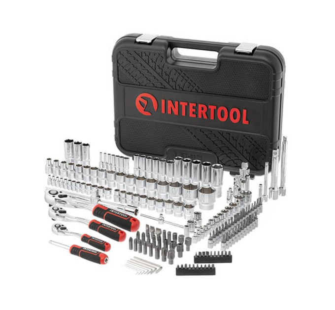 Набор инструментов 171 ед., STORM, 1/2", 3/8", 1/4", Cr-V INTERTOOL ET-8171