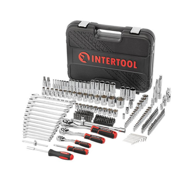 Набір інструментів 219 од., STORM, 1/2", 3/8", 1/4 ", Cr-V INTERTOOL ET-8219