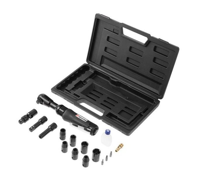Гайковерт пневматический угловой 1/2", набор головок, кейс INTERTOOL PT-1110