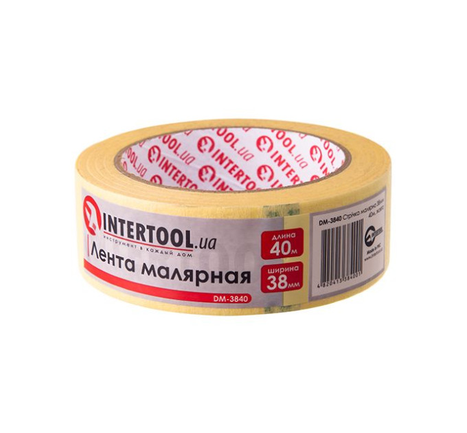 Стрічка малярська 38 мм, 40 м, жовта INTERTOOL DM-3840