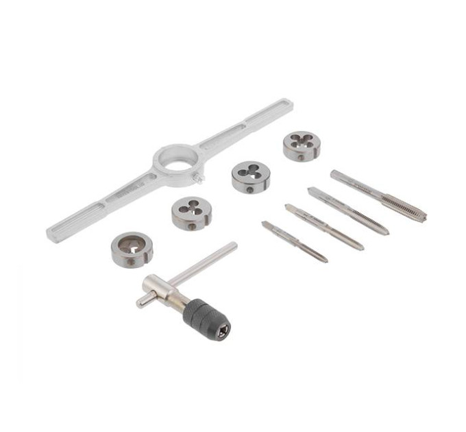 набор плашек M4-M8, метчиков M4-M8, 10 ед. INTERTOOL SD-8025