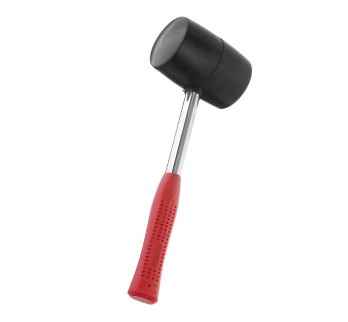 Киянка гумова 900 г, чорна гума, металева ручка INTERTOOL HT-0233