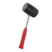 Киянка гумова 900 г, чорна гума, металева ручка INTERTOOL HT-0233