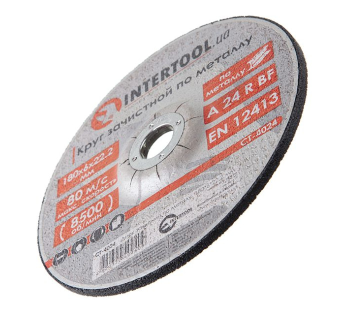 Диск зачистный по металлу 180*6*22.2 мм INTERTOOL CT-4024