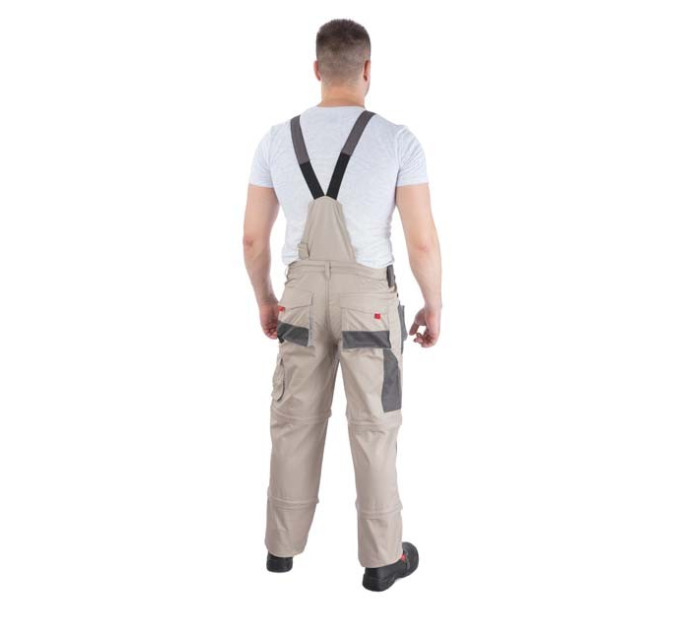 Брюки трансформер робочі з лямками 6 в 1, 100% бавовна, щільність 180 г/м², XXL INTERTOOL SP-3045