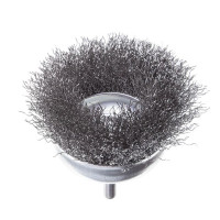 Щетка чашечная 75 мм для дрели, 1/4" (крученая проволока) INTERTOOL BT-9075