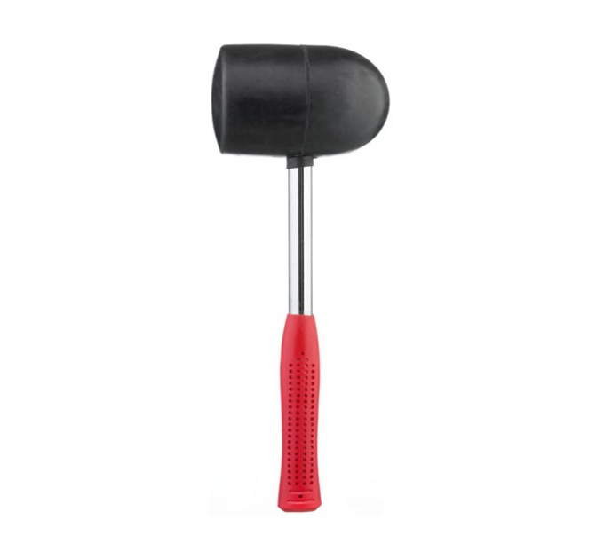 Киянка гумова 1250 г, чорна гума, металева ручка INTERTOOL HT-0228