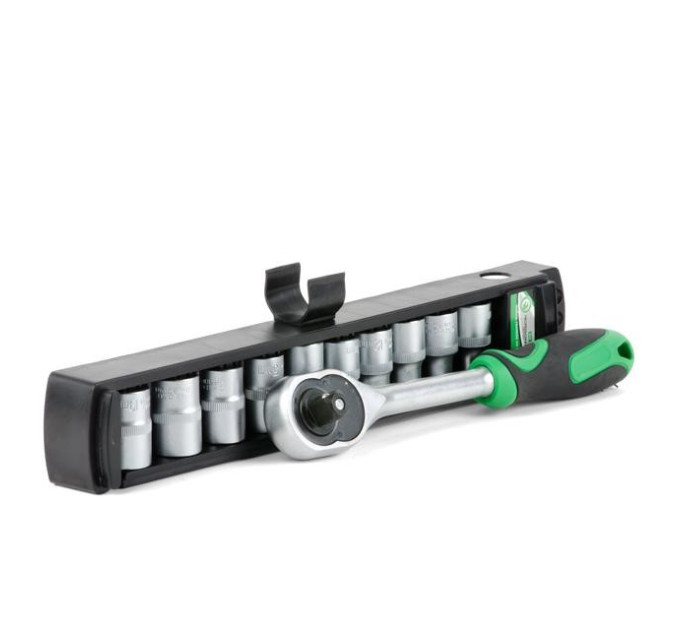 Набор головок 5-14 мм, 1/4", рукоятка с храповым механизмом, 10 ед. INTERTOOL ET-6008