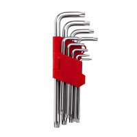Набір ключів Г-подібних TORX подовжених 9 од., Т10-Т50, Cr-V INTERTOOL HT-0608