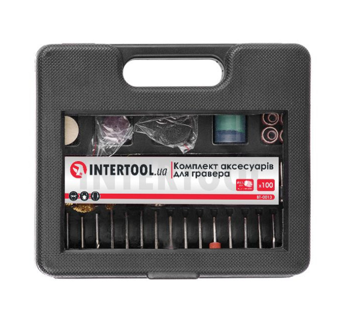 Комплект аксесуарів для гравера WT-0516, DT-0517, 100 од. INTERTOOL BT-0013