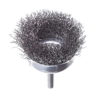 Щетка чашечная 50 мм для дрели, 1/4" (крученая проволока) INTERTOOL BT-9050