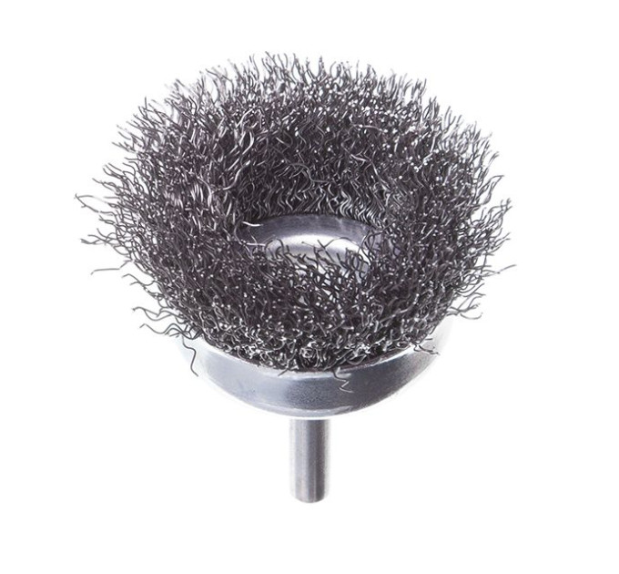 Щітка чашкова 50 мм для дриля, 1/4" (кручений дріт) INTERTOOL BT-9050