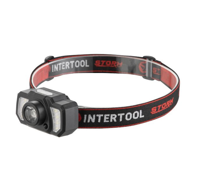 Фонарь налобный аккумуляторный, 7 режимов работы, сенсор, STORM INTERTOOL LB-0311