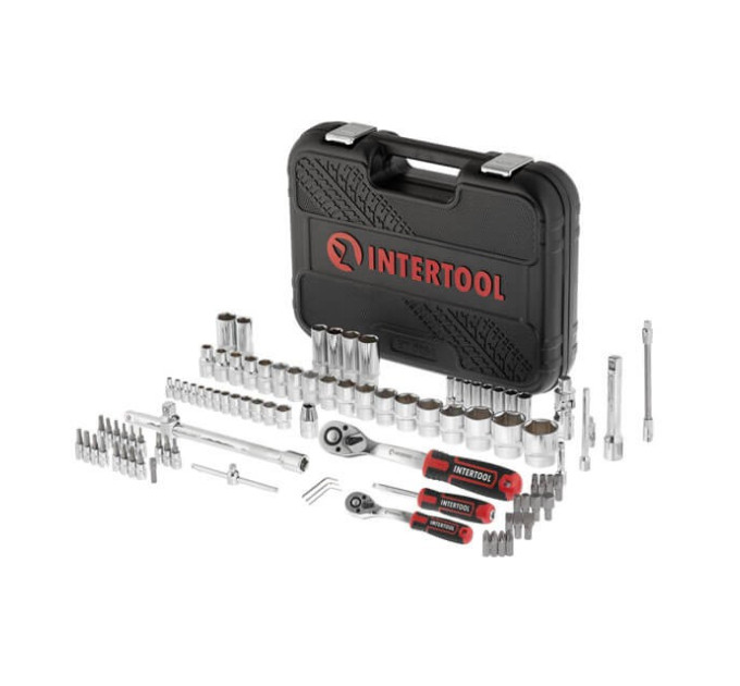 Набор инструментов 94 ед., STORM, 1/2", 1/4", Cr-V INTERTOOL ET-8094