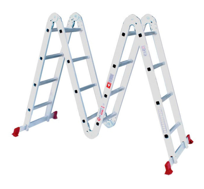 Лестница алюминиевая трансформер 4*4 сход., 4,7м INTERTOOL LT-0029