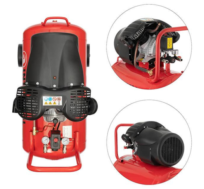 Компрессор 100 л, 2,23 кВт, 220 В, 10 атм, 354 л/мин, 2 цилиндра INTERTOOL PT-0005