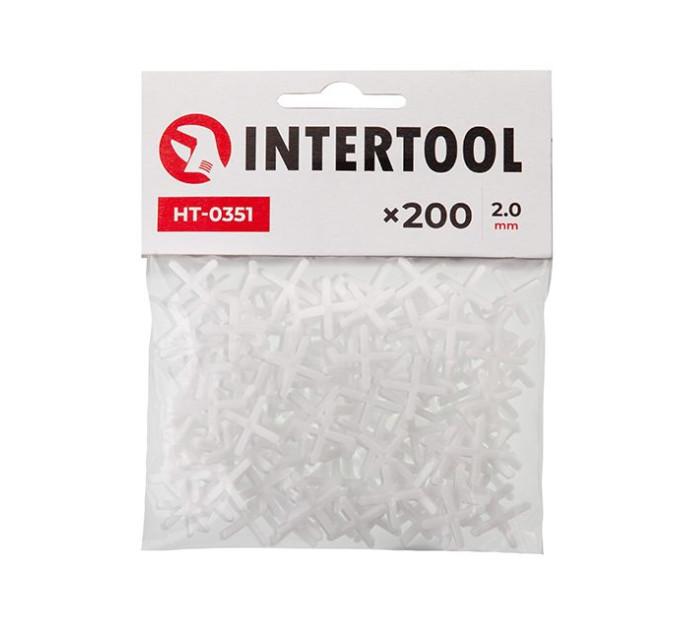 набор дистанционных крестиков для плитки 2.0 мм, 200 ед. INTERTOOL HT-0351