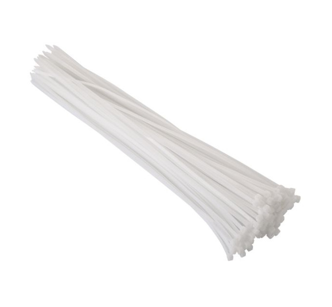 Хомут пластиковий 4,8*400 мм, білий, 100 од. INTERTOOL TC-4840