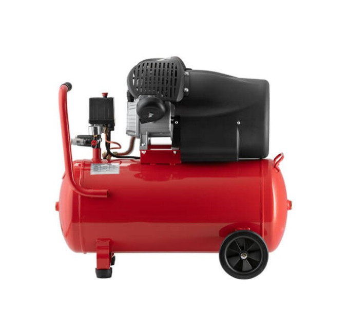 Компрессор 50 л, 2,23 кВт, 220 В, 10 атм, 354 л/мин, 2 цилиндра INTERTOOL PT-0004