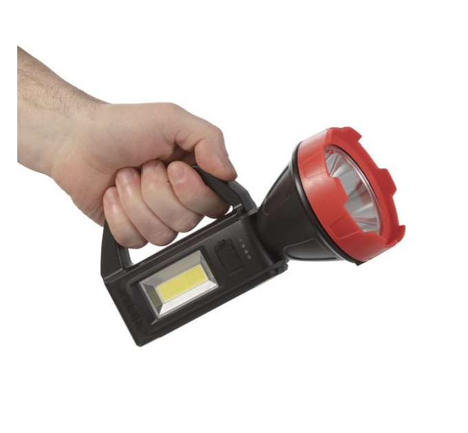 Фонарь аккумуляторный 1LED + 1COB LED, power bank, индикатор заряда, солнечная панель INTERTOOL LB-0107