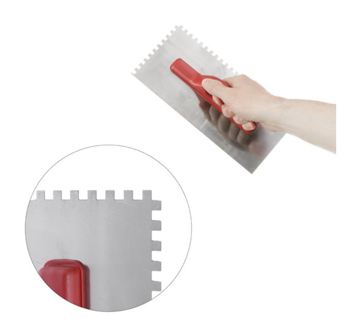Затирачка сталева оцинкована 280*130 мм, 6*6 мм INTERTOOL KT-0005