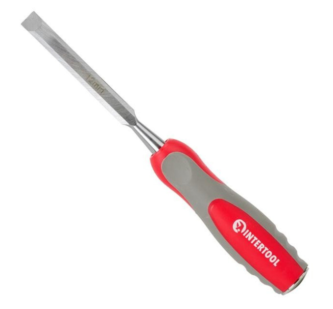 Стамеска 12 мм, Сr-V, двухкомпонентная рукоятка INTERTOOL HT-3512