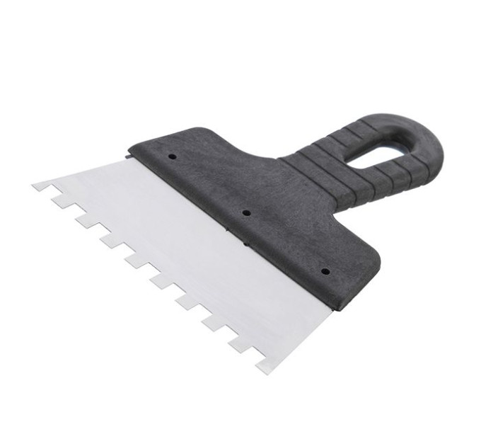 Шпатель из нержавейки 150 мм, зубцы 8*8 мм INTERTOOL KT-2158