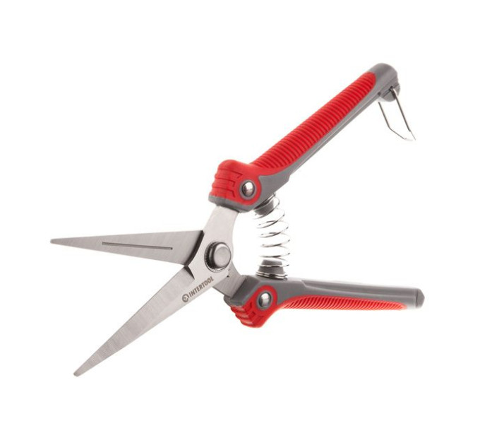 Секатор для винограду 200 мм, INOX, двокомпонентна рукоятка INTERTOOL FT-1015