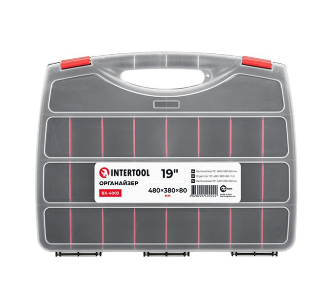 Органайзер 19" 480*380*80 мм INTERTOOL BX-4003