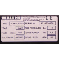 Компрессор поршневой WALTER GK 880-5,5/270 P Компрессор поршневой WALTER GK 880-5,5/270 P
