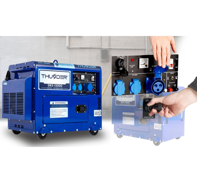 Дизельний генератор THUNDER DRS-12500 + газова плитка Orcamp CK-505 + електричний обігрівач Gardyer HE2000
