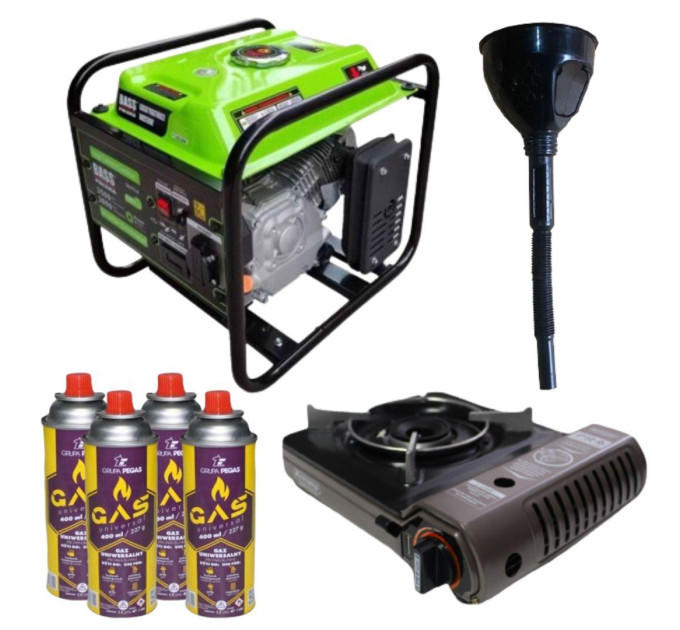 Инверторный генератор Bass Polska 5047LX + газовая плитка Orcamp CK-505 + 4 газовых картриджа 400 мл