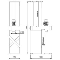 Аспирация Unalsan UNS 283 B 1600 м³/час Аспирация Unalsan UNS 283 B 1600 м³/час