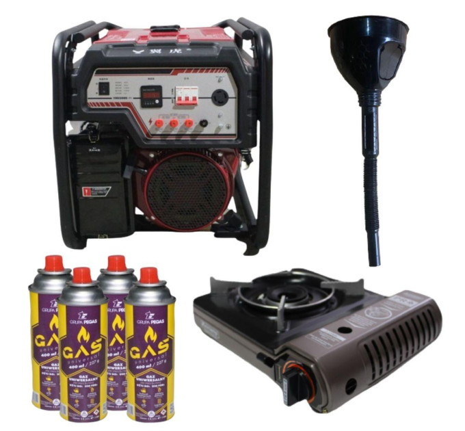 Бензиновий генератор EF Power YH6500S-IV + газова плитка Orcamp CK-505 + картридж газовий Pegas 400 мл (8 шт.)