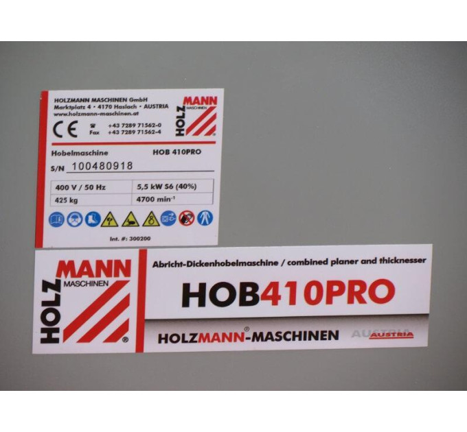 Фуговально-рейсмусовый станок Holzmann HOB 410PRO