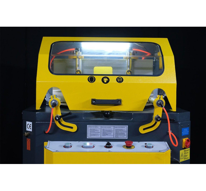Полуавтоматическая торцовочная пила для резки алюминия Tugra Makina AC 400 с двумя зажимами