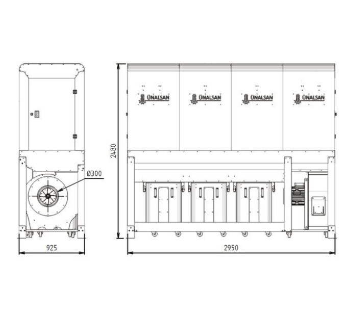 Аспирация Unalsan UNS 284 KTK 6500 м³/час