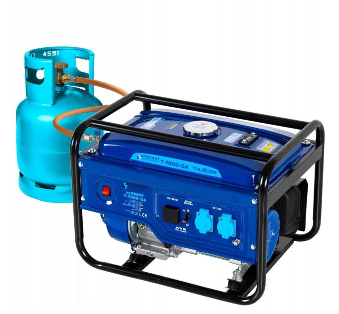 Бензиновый генератор THUNDER T-7000-GA + газовая плитка Orcamp CK-505 + 4 газовых картриджа 400 мл