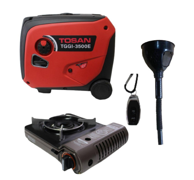 Інверторний генератор TOSAN ТGGI-3500E + газова плитка Orcamp CK-505, та лійка в дарунок