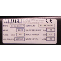 Компрессор поршневой WALTER GK 630-4,0/270 P Компрессор поршневой WALTER GK 630-4,0/270 P