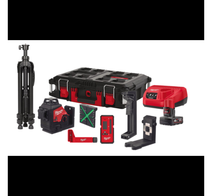 Нівелір лазерний акумуляторний 3D MILWAUKEE, M12 3PLKIT-401P, (заміна на 4933499379)