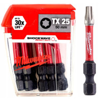 Бита SHOCKWAVE MILWAUKEE, TX25, 50мм, (10 шт)