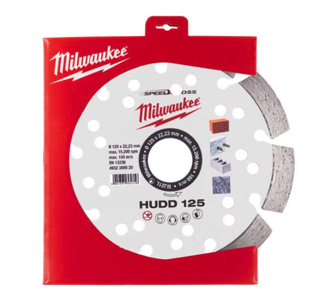 Диск алмазный Speedcross MILWAUKEE HUDD 125, Ø125мм (железобетон, гранит)