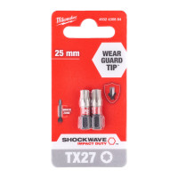 Бита SHOCKWAVE MILWAUKEE, TX27, 25мм, (2шт) Бита SHOCKWAVE MILWAUKEE, TX27, 25мм, (2шт)