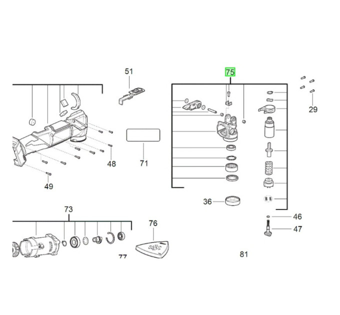 Корпус редуктора в зборі/Milwaukee M18FMT
