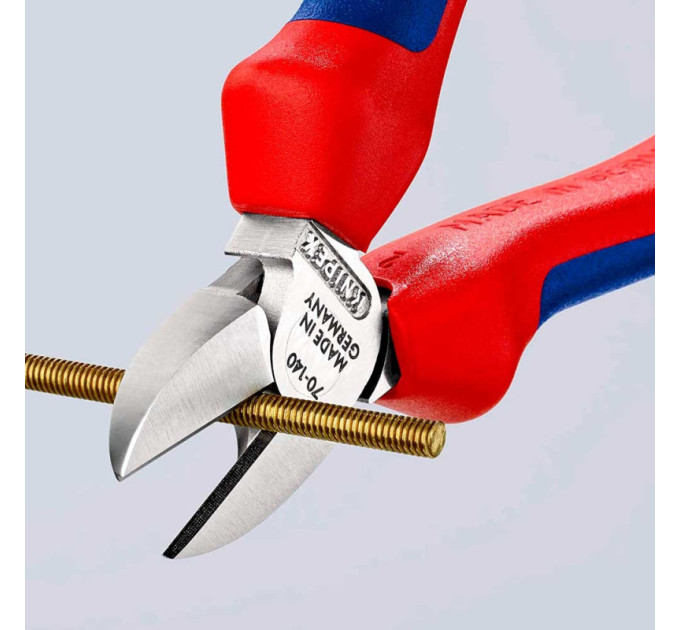 Кусачки боковые (бокорезы), Ø4,0мм, 140мм KNIPEX 70 05 140, хромированные