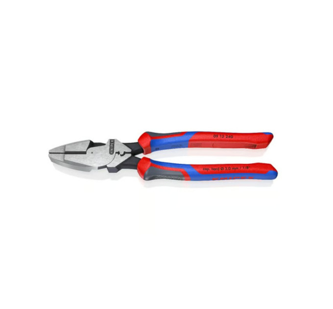 Плоскогубцы особой мощности "Lineman's Pliers" Ø4,6мм, 240мм KNIPEX 09 12 240, фосфатированные