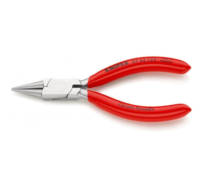 Плоскогубцы круглогубцы захватные для точных работ, 125мм, KNIPEX 37 43 125, хромированные
